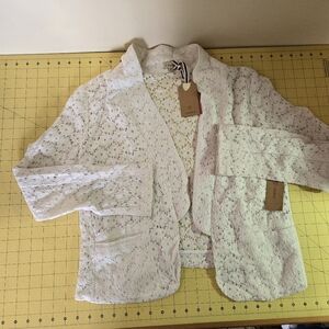 Julia Jacket Cremieux Cream Soft With Pockets Women's Lace jacket size M
